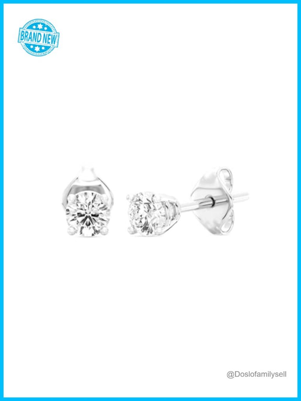 10KT White Gold Lab Grown Diamond Stud Earrings 3/8 ct tw Round Cut